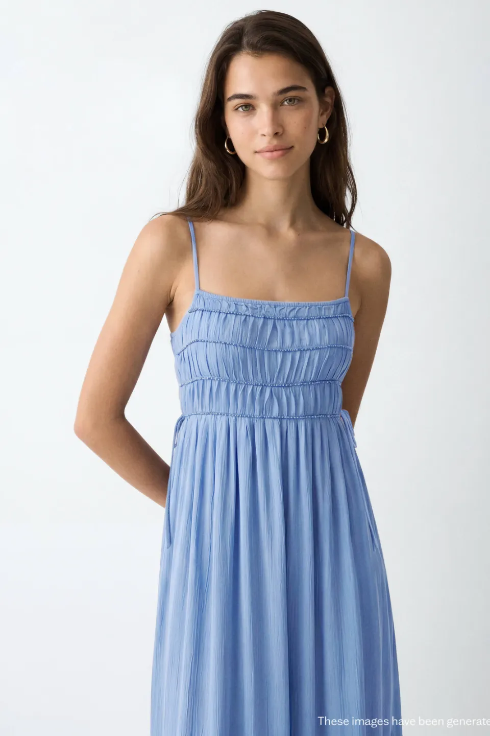 Mango maxi jurk hemelsblauw, foto 4