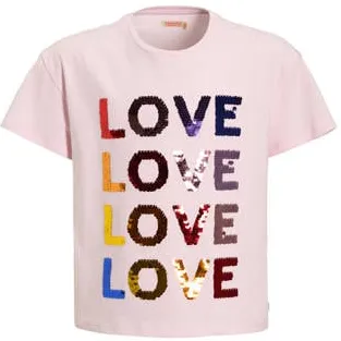 Orange Stars T-shirt met pailletten roze Meisjes Katoen Ronde hals Meerkleurig