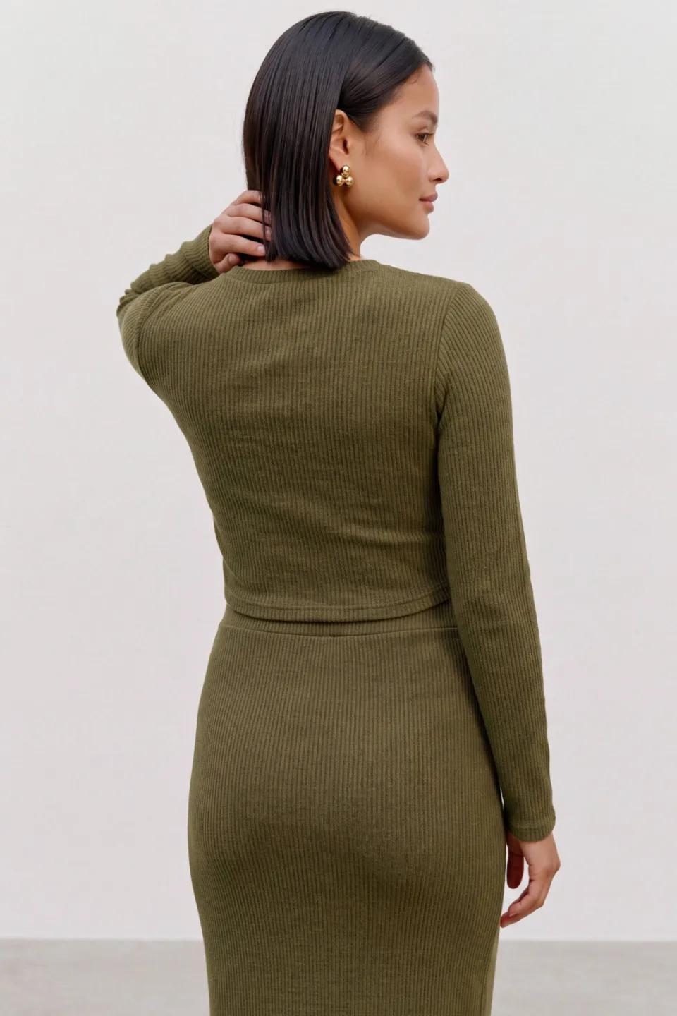 Mamalicious aansluitende cropped gebreide zwangerschapstop groen, foto 4
