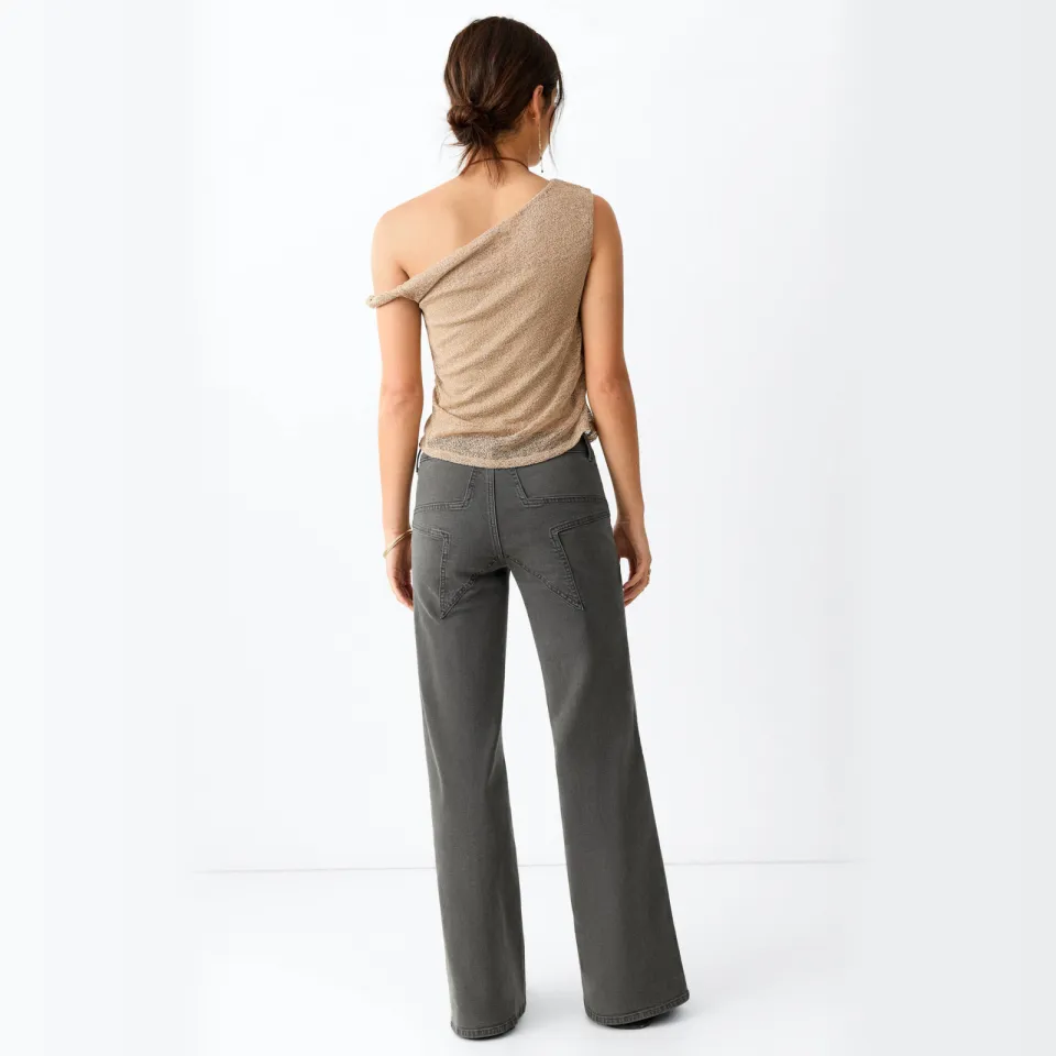 Mango TEEN wide leg jeans - antraciet, foto 3