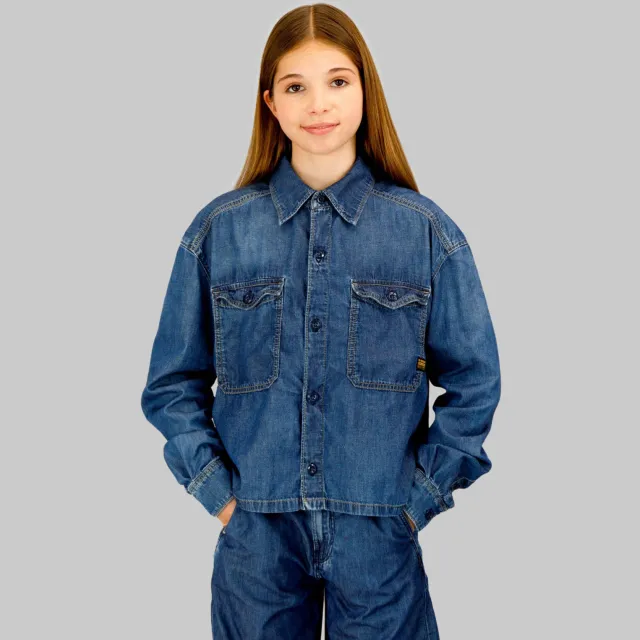 G-Star denim overhemd blauw MID USED