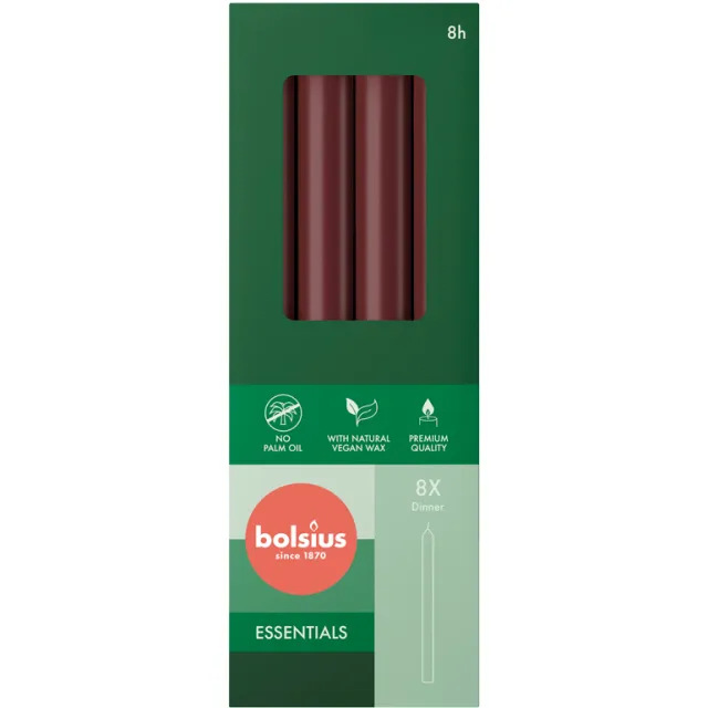 Bolsius Essentials dinerkaars velvet red