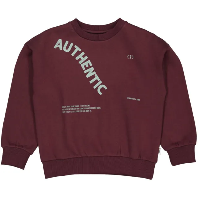QPI sweater met tekst - donkerrood, foto 2