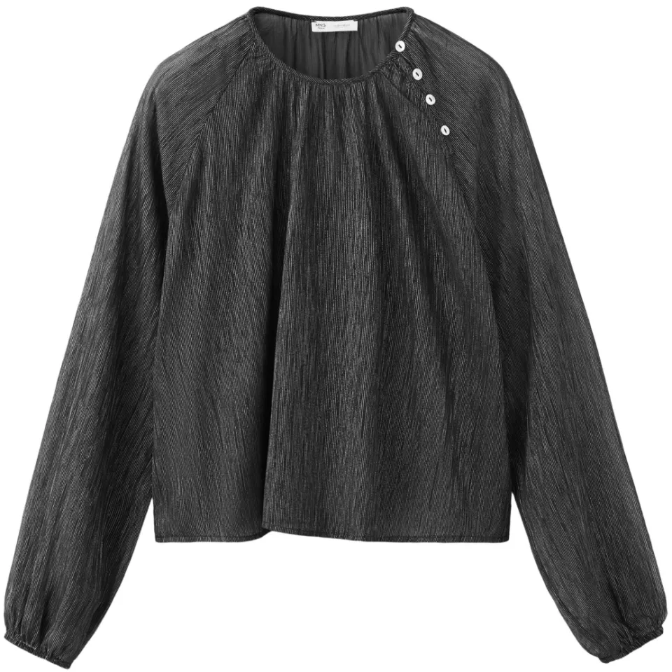 Mango semi-transparante blousetop zwart, foto 2