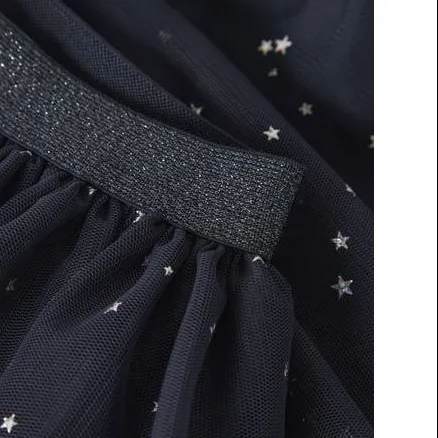 NAME IT MINI korte tule rok met sterren - marineblauw, foto 4