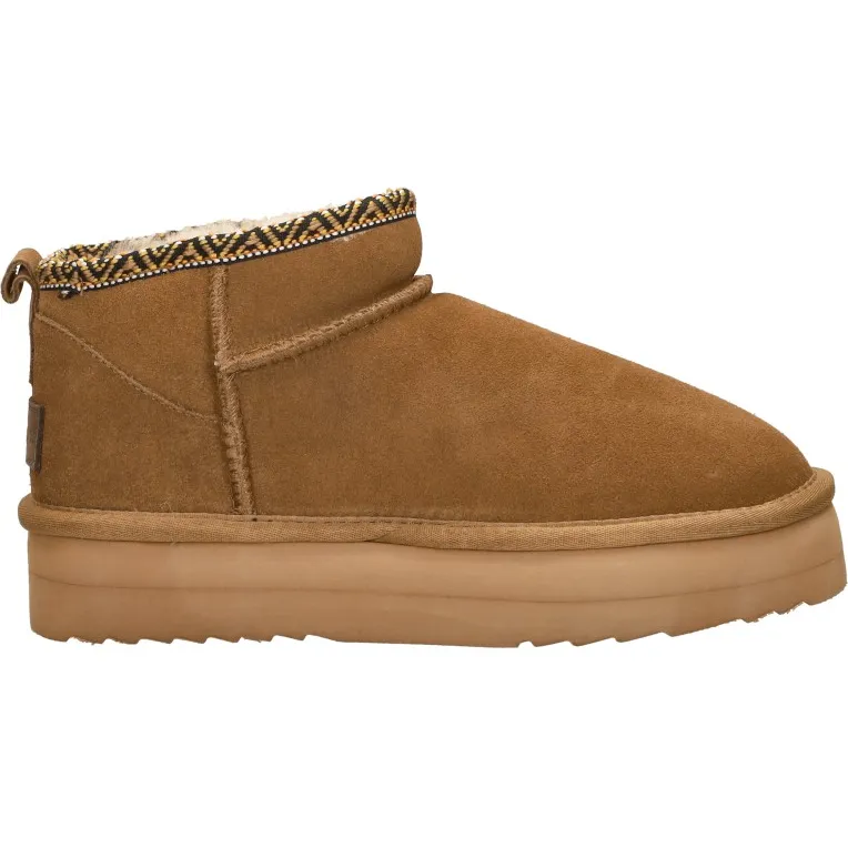Warmbat Durack Plateau Tape enkellaarsjes cognac