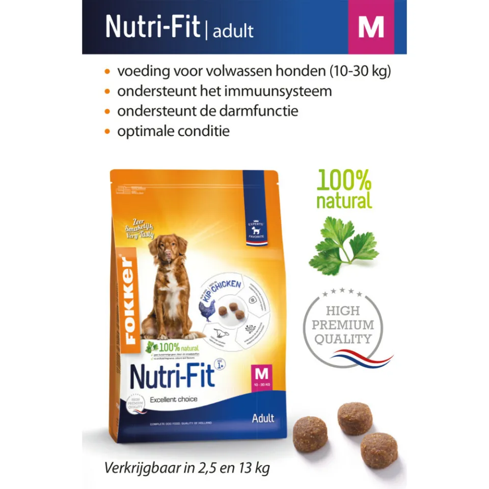Fokker Nutri-Fit M hondenvoer 13 kg, foto 2