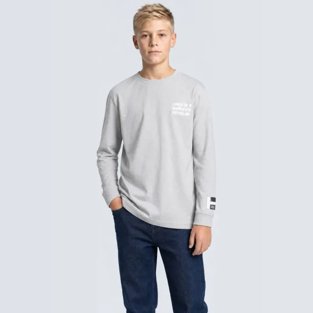 Petrol Industries longsleeve met backprint grijs