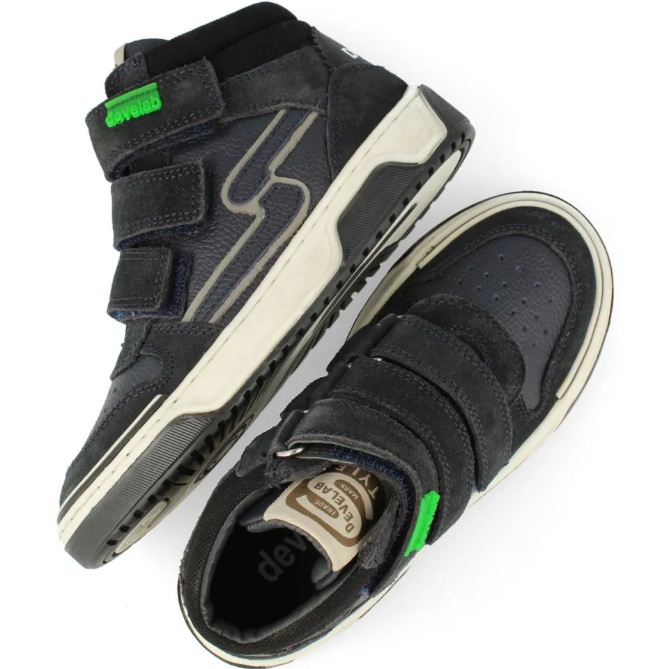 Develab leren sneakers donkerblauw, foto 3