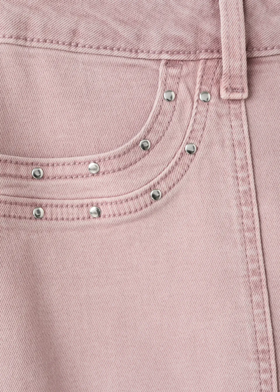 Mango TEEN straight leg jeans met studs - roze, foto 7