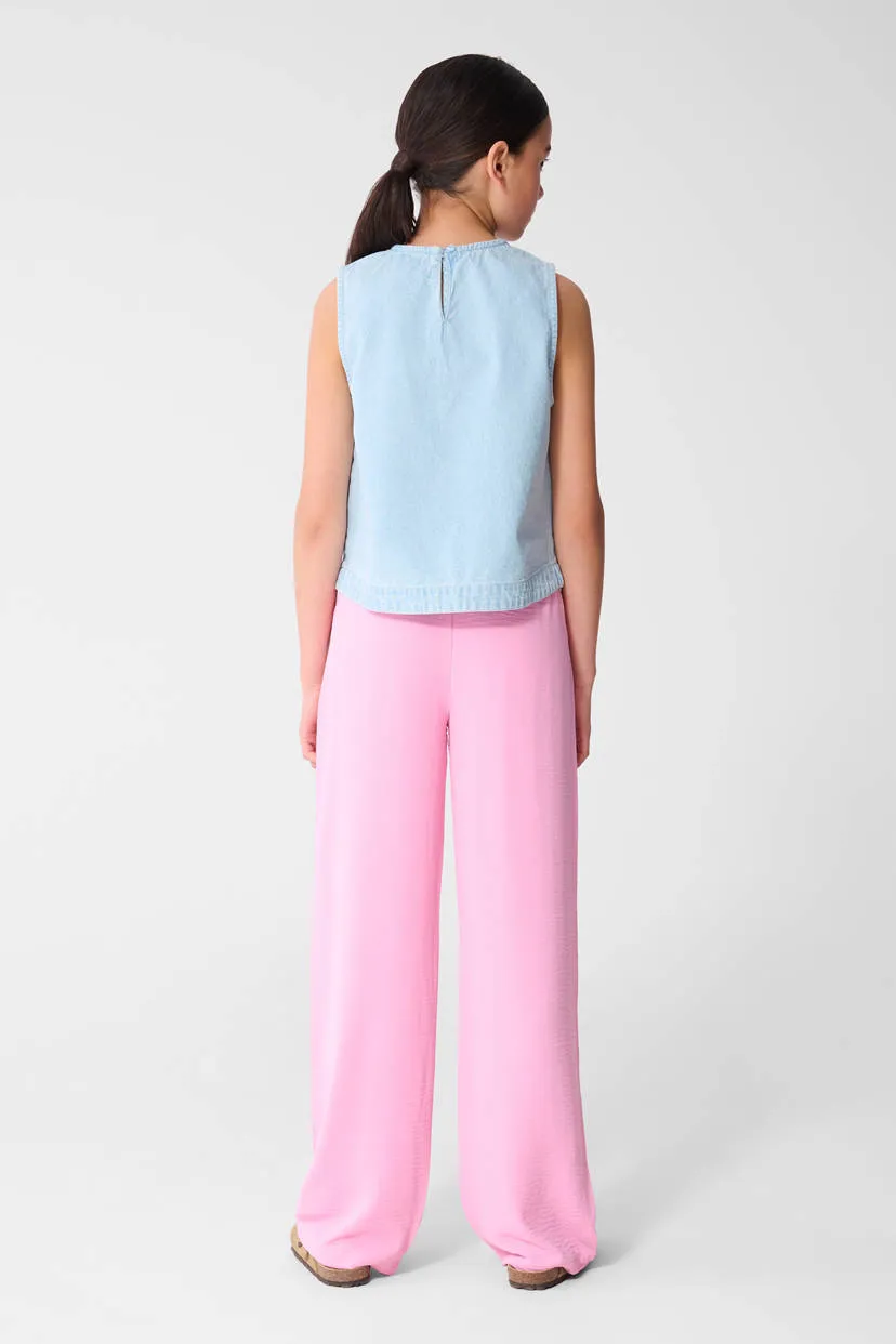 Shoeby Piping Twist broek lichtroze, foto 4
