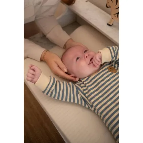 Dirkje rechtvallende gestreepte sweater - blauw/beige, foto 4