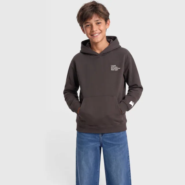 s.Oliver sweater met tekst - donkerbruin