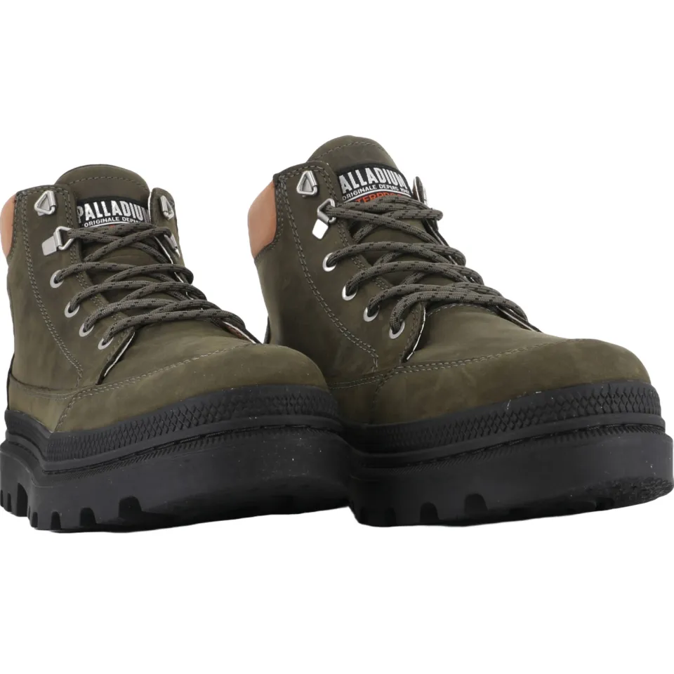 Palladium TRroopercuff WP+ leren veterboots met profielzool - donkergroen, foto 6