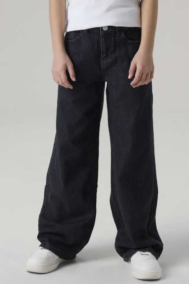 NAME IT KIDS wide leg jeans NKFROSE dark grey denim