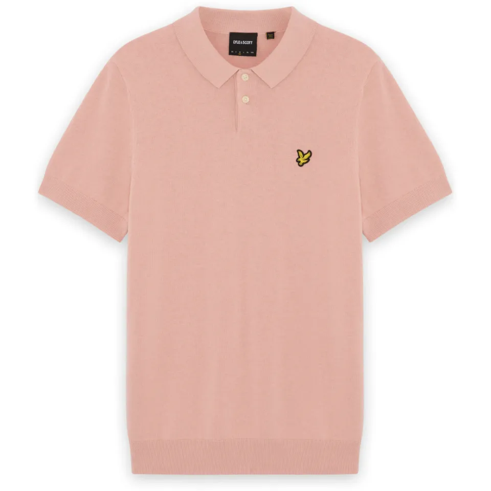 Lyle & Scott regular polo fijn gebreid roze, foto 2