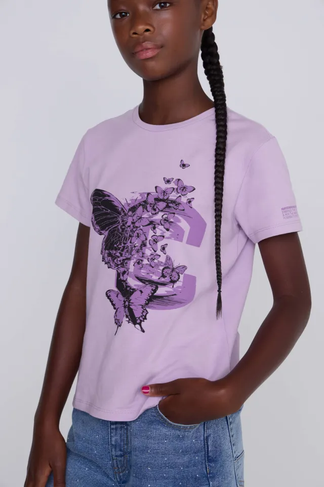 Coolcat Tisah t-shirt met vlinderprint lila, foto 5