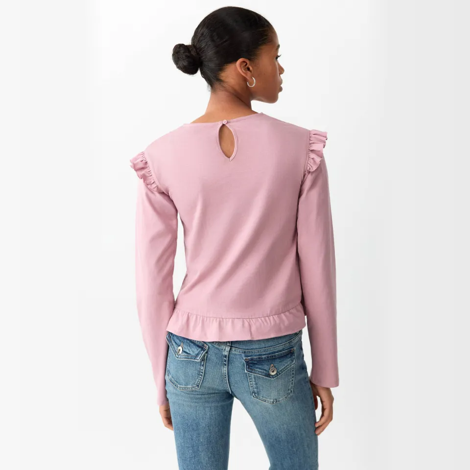 Mango longsleeve met ruches en smockwerk roze, foto 3