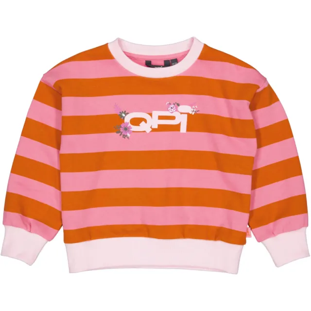 QPI gestreepte sweater met tekst - roze/oranje Roze / oranje