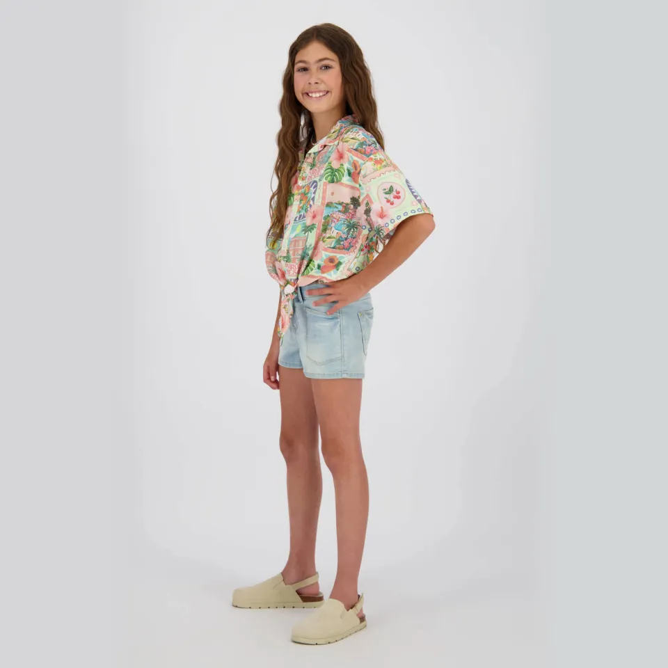 Vingino regular high waist jeansshort light indigo, foto 4