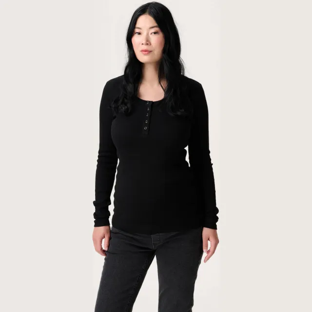 Noppies zwangerschaps- en voedingslongsleeve zwart