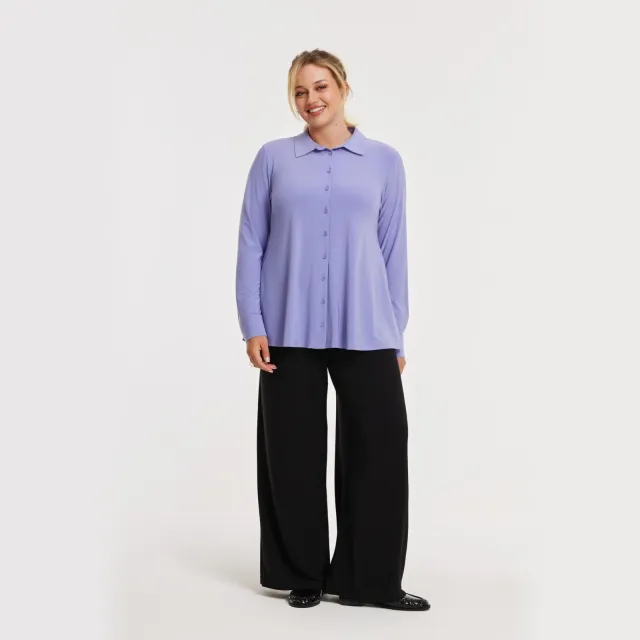 Yoek korte A-lijn blouse lila