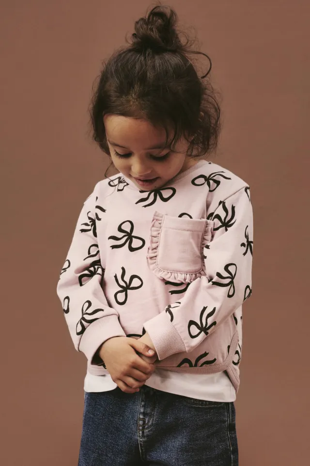 NAME IT MINI sweater met print - lichtroze