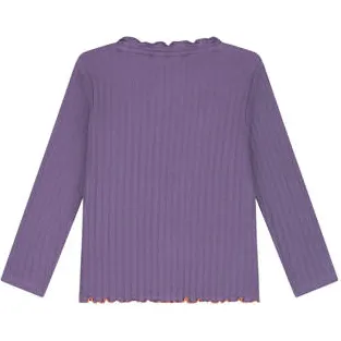 Stains&Stories longsleeve met ruches paars, foto 3