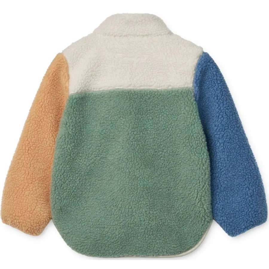 Liewood Nolan teddy tussenjas ecru groen blauw, foto 3