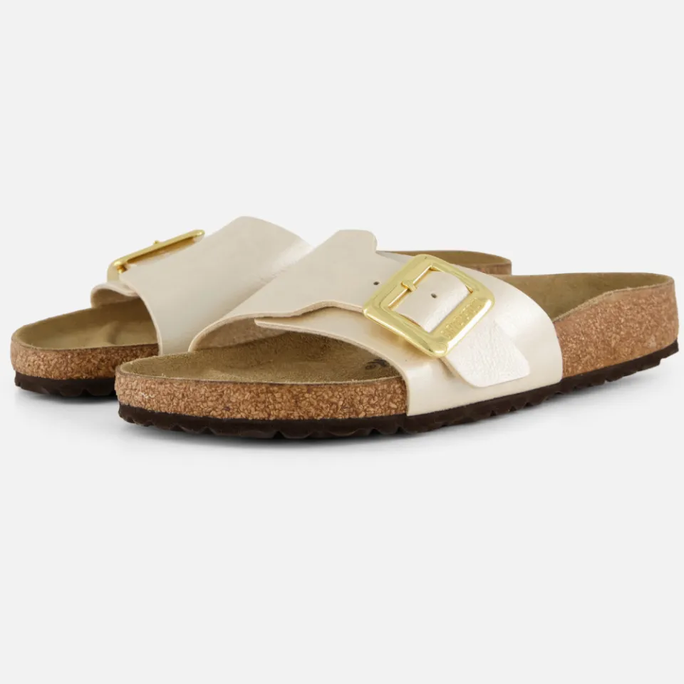 Birkenstock Catalina Cushion Buckle platte sandaal beige, foto 3