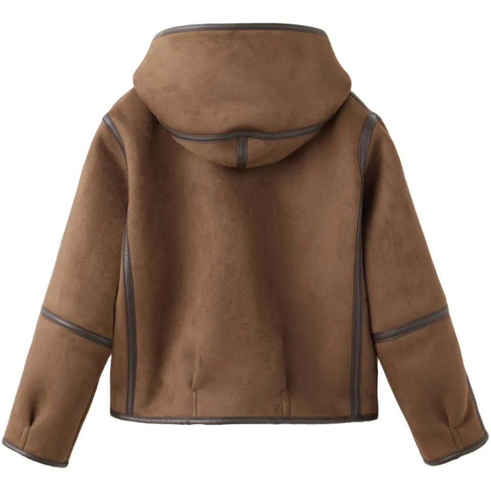 Mango tussenjas bruin met capuchon, foto 3
