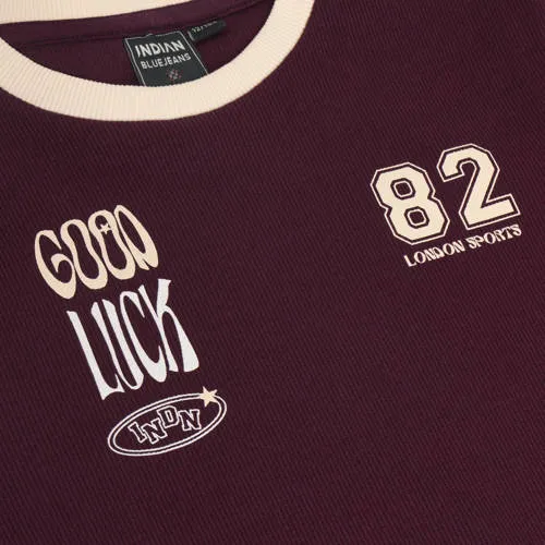 Indian Blue Jeans cropped longsleeve bordeaux, foto 4