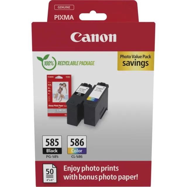 Canon PG-585 EUR Black Ink Cartridge Zwart;Cyaan;Magenta;Geel