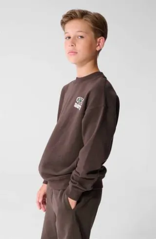 Shoeby sweater met backprint - donkerbruin, foto 3