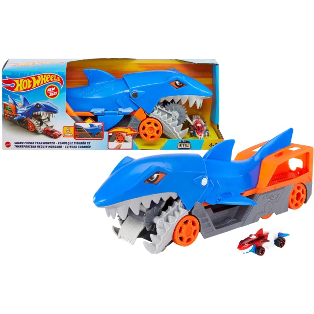 Hot Wheels Haaienoplegger speelset blauw