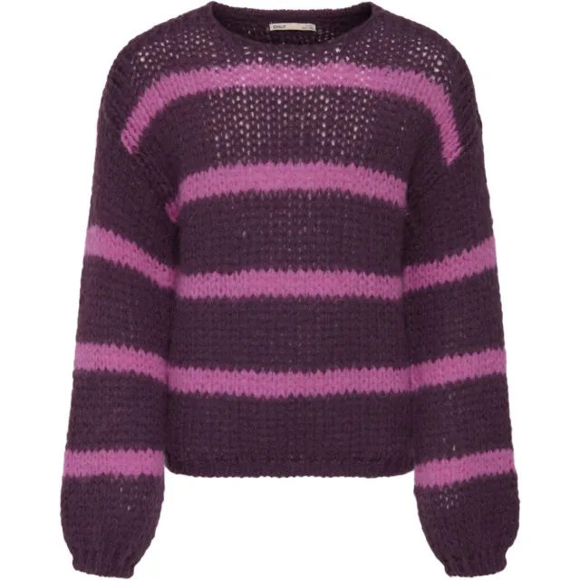 Only KIDS ONLY GIRL gestreepte trui paars grof gebreid Paars/roze