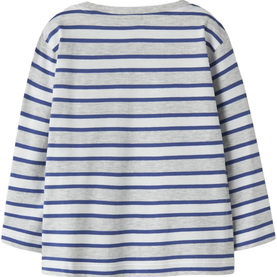 NAME IT MINI gestreepte longsleeve lichtgrijs lichtgrijs/blauw, foto 3