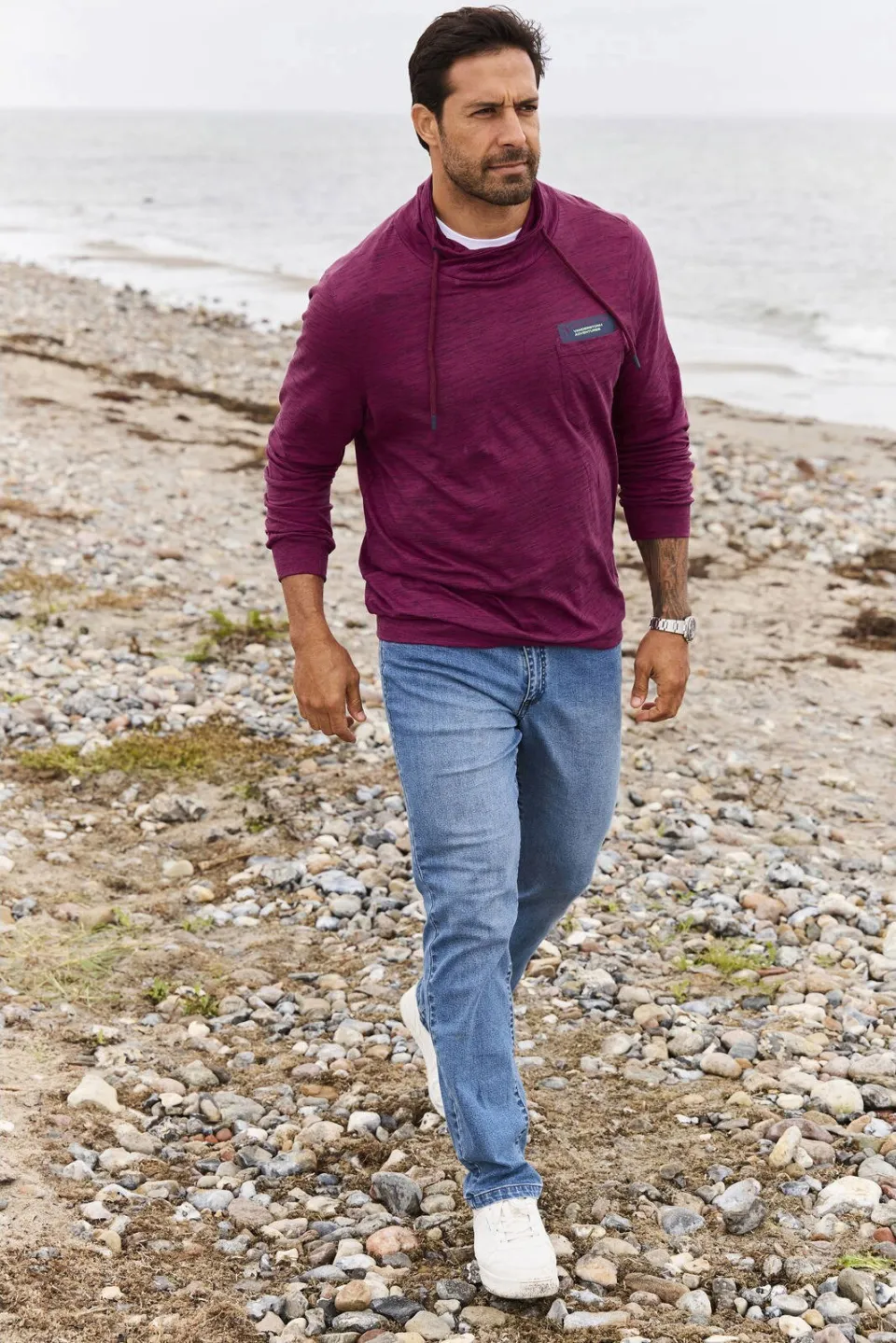 Jan Vanderstorm sweater KERVIK Plus donkerrood, foto 4