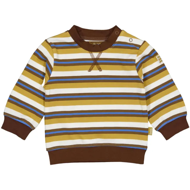 BESS gestreepte longsleeve geel/bruin, foto 2