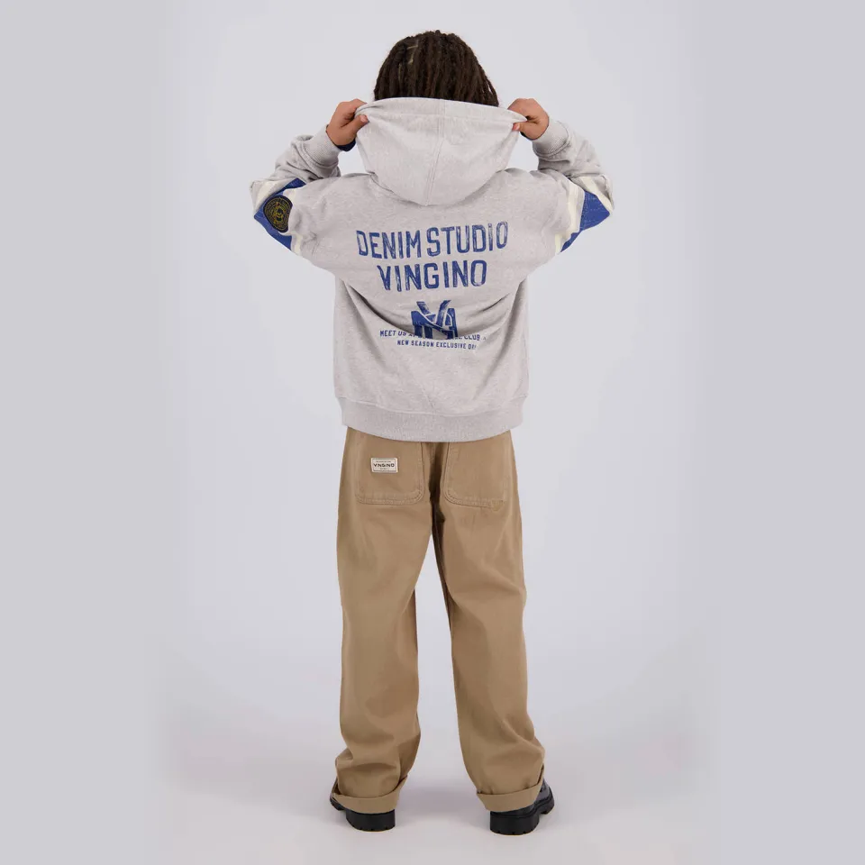 Vingino oversized hoodie met backprint - grijs/blauw, foto 6