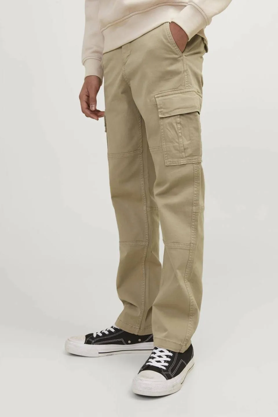 Jack & Jones loose fit gebreide cargobroek beige, foto 3