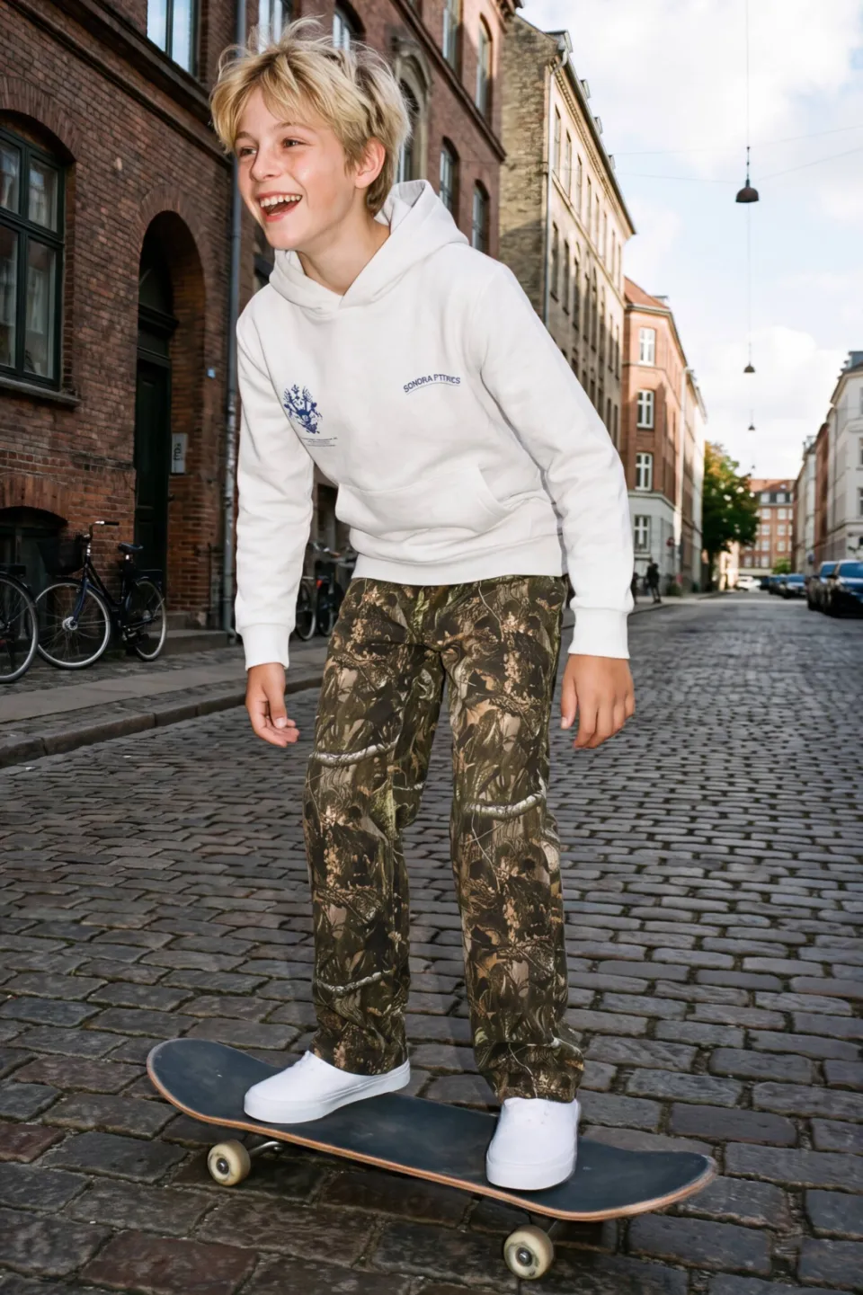 Jack & Jones JUNIOR hoodie met backprint - wit, foto 3