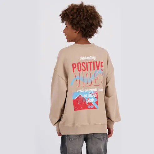 Raizzed sweater met backprint - bruin, foto 5