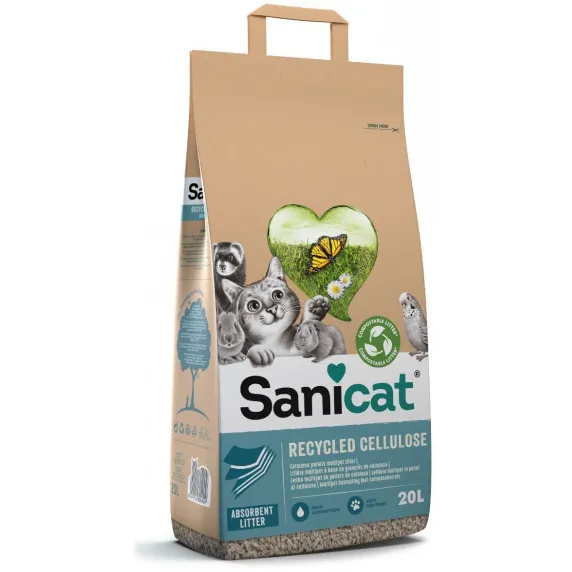 Sanicat Recycled Cellulose kattenbakvulling 20 liter