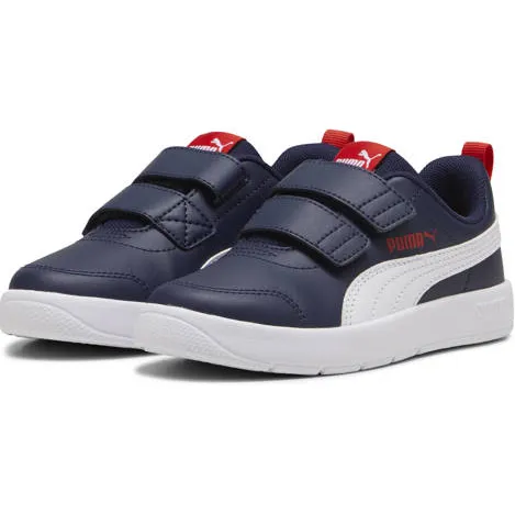 Puma Courtflex V3 V PS sneakers donkerblauw donkerblauw/wit/rood, foto 6