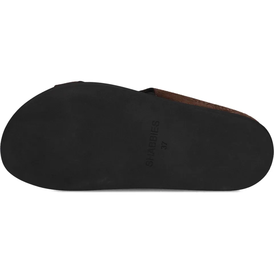 Shabbies Amsterdam Inga Close slipper Suède Donkerbruin, foto 4