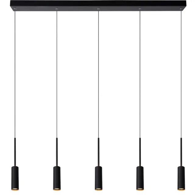 Lucide TUBULE - Hanglamp - LED - 5x7W 2700K - Zwart