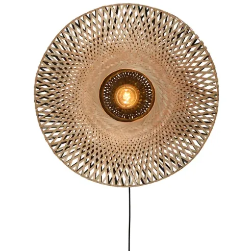 Good&Mojo wandlamp Kalimantan bamboe naturel zwart naturel/zwart