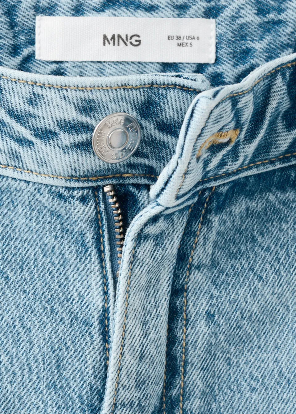 Mango denim short middenblauw, foto 7