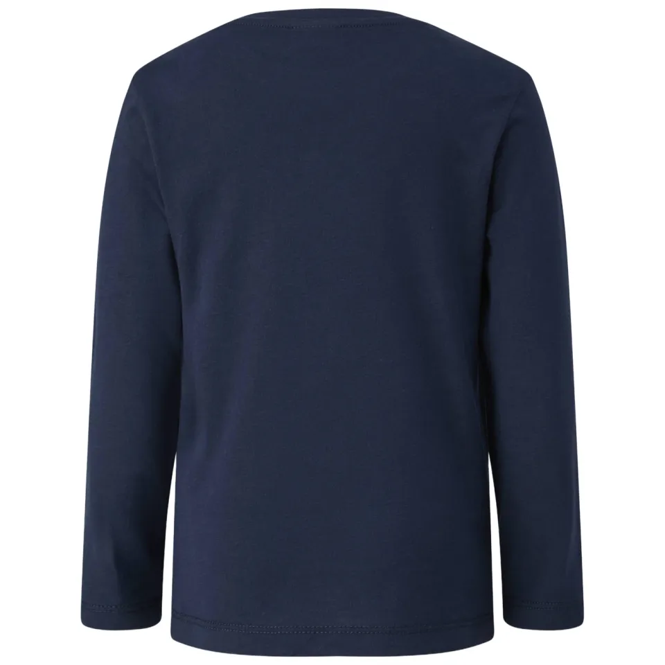 s.Oliver longsleeve met pailletten en print donkerblauw, foto 3